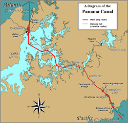 Карта Панамского канала